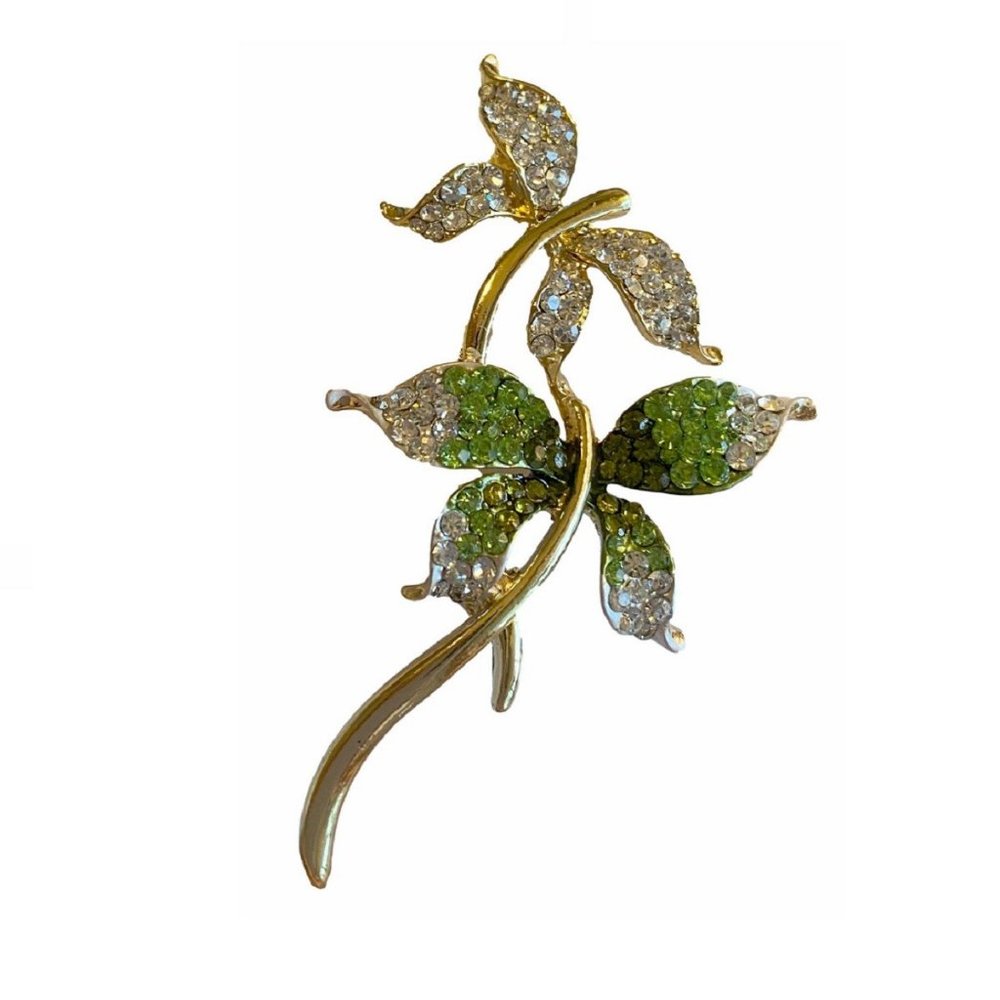 Elegant Green Butterfly Lapel Pin Brooch with Bling